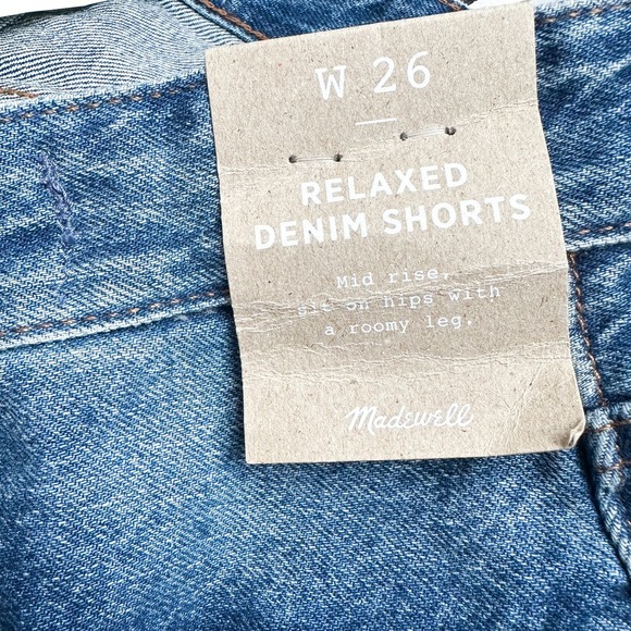 Madewell Relaxed Cut Off Mid-Rise Denim Shorts NWT Size 26 - Picture 8 of 11
